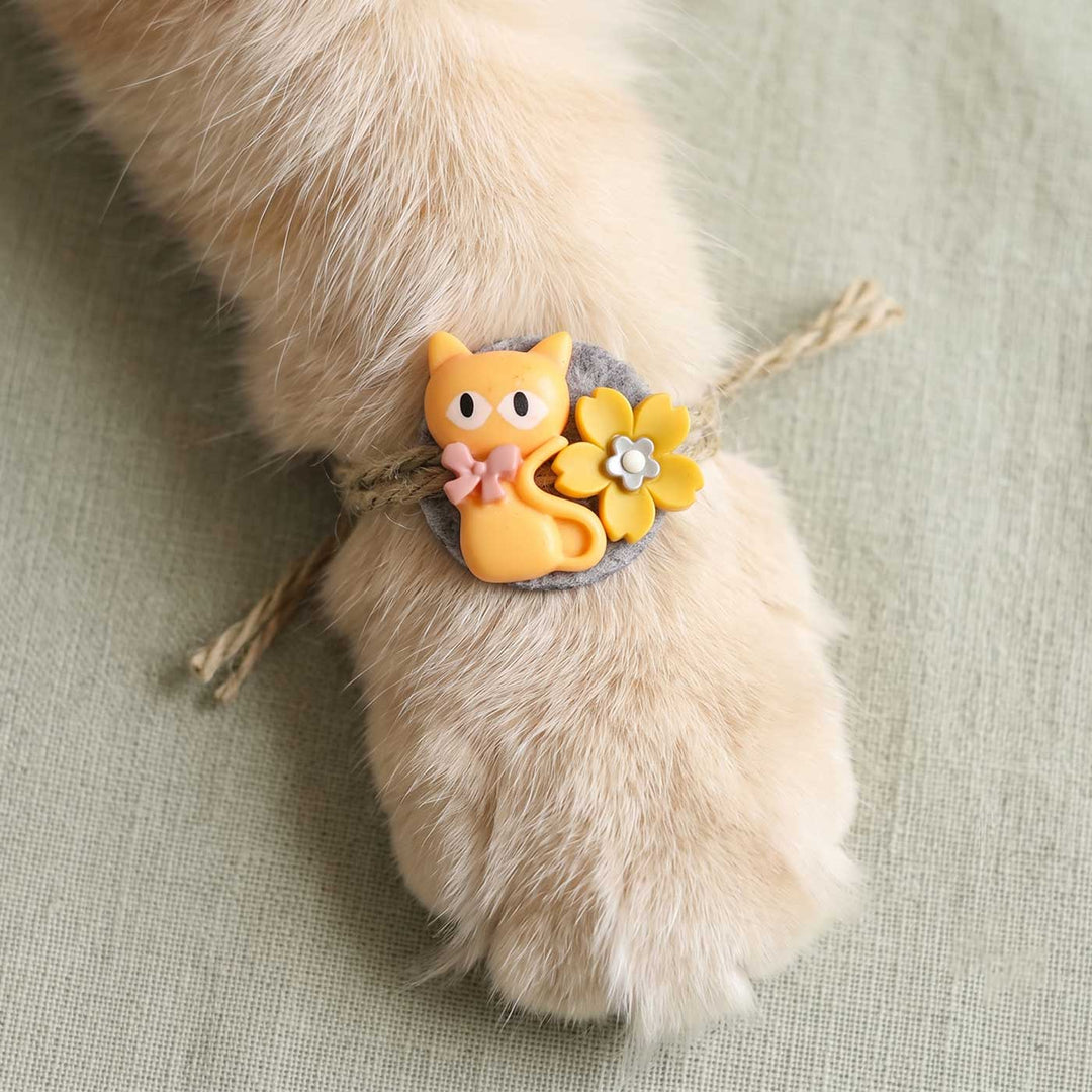 Handmade Cat & Flower Rakhi For Brother
