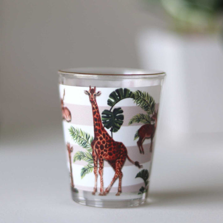 Gold Rim Animal Print Shot Glasses I Set of 4