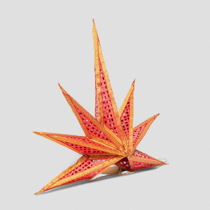 Foldable Handmade Bamboo Hope Red Christmas Star