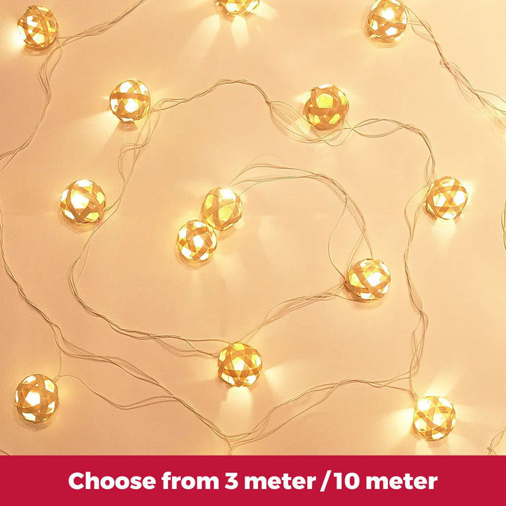 Star Full Moon Eco-Friendly Handmade Woven Bamboo LED Fairy Light