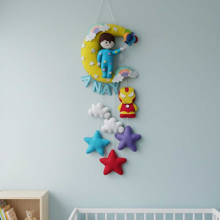 Personalised Moon Iron Man Felt Hanging