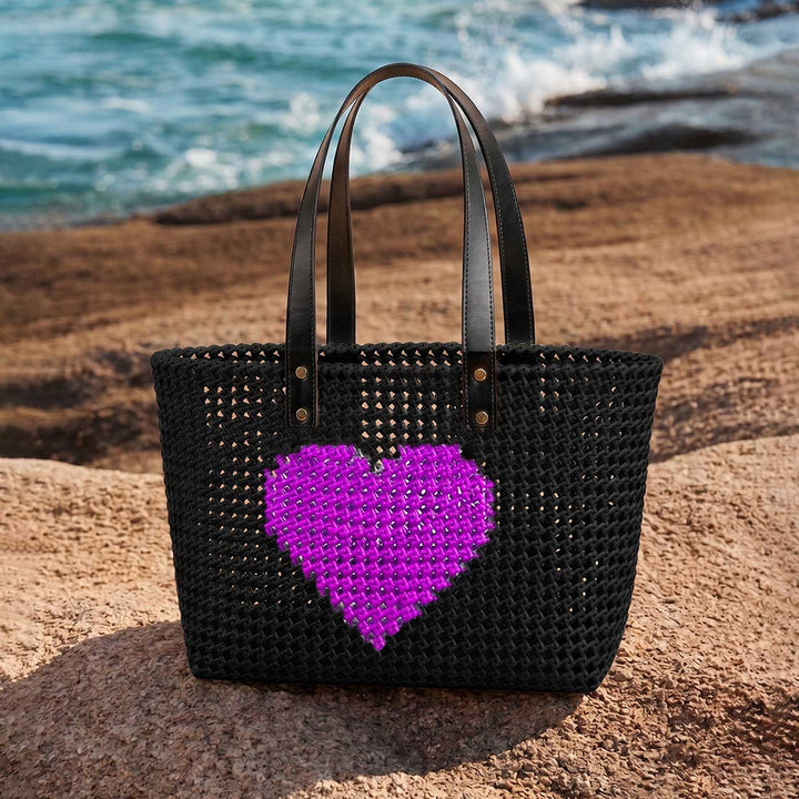 Black Heart Mukhya Knot Handmade Koodai Tote Bag