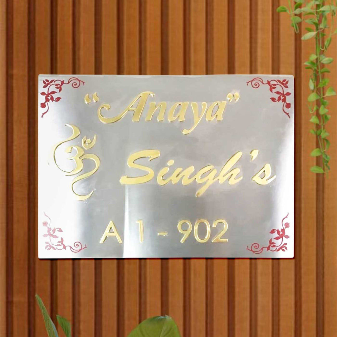Personalized Engraved Gold Stainless Steel Name Plate