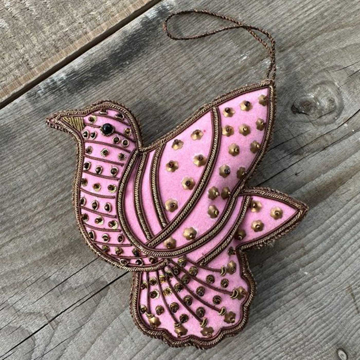 Pink Dove Sequin Premium Zardozi Ornament