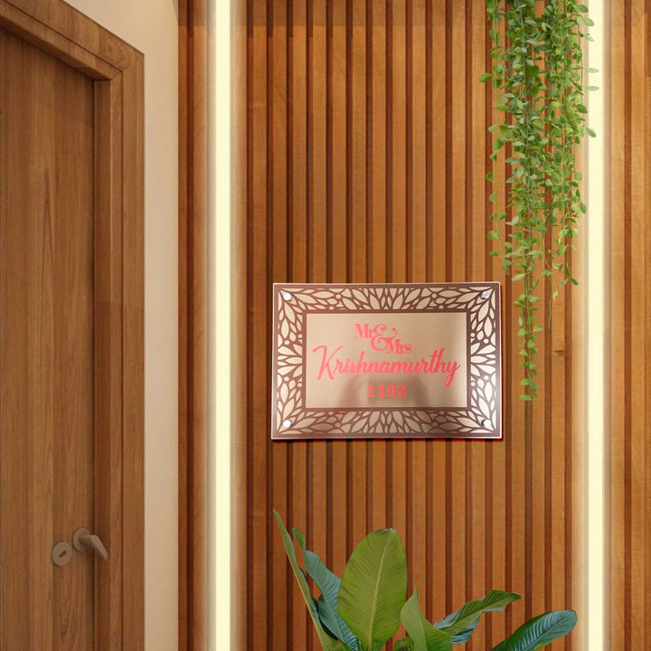Personalized Engraved Square Copper Stainless Steel Name Plate