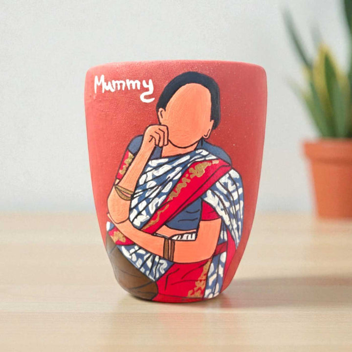 Photo Personalized Hand-Painted Mother Theme Terracotta Mug