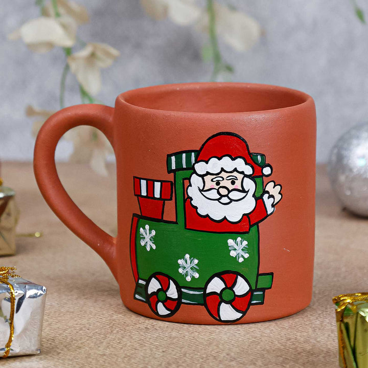 Handmade Santa Claus Terracotta Small Christmas Mug