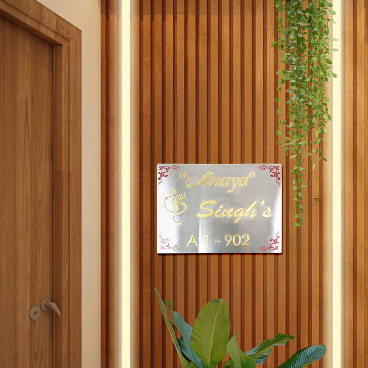 Personalized Engraved Gold Stainless Steel Name Plate