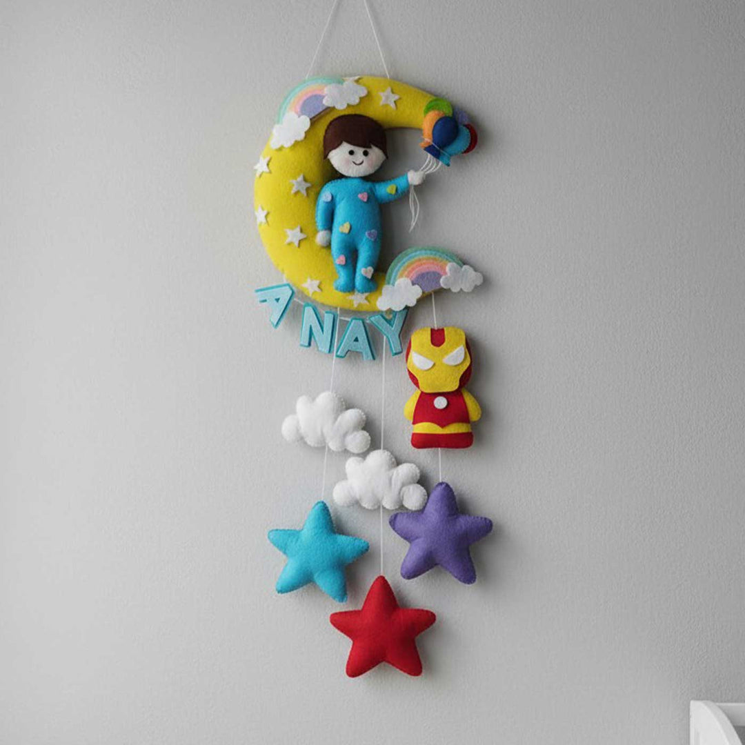 Personalised Moon Iron Man Felt Hanging