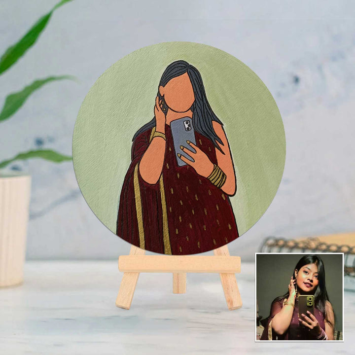 Photo Personalized Hand-Painted MDF Wood Portrait