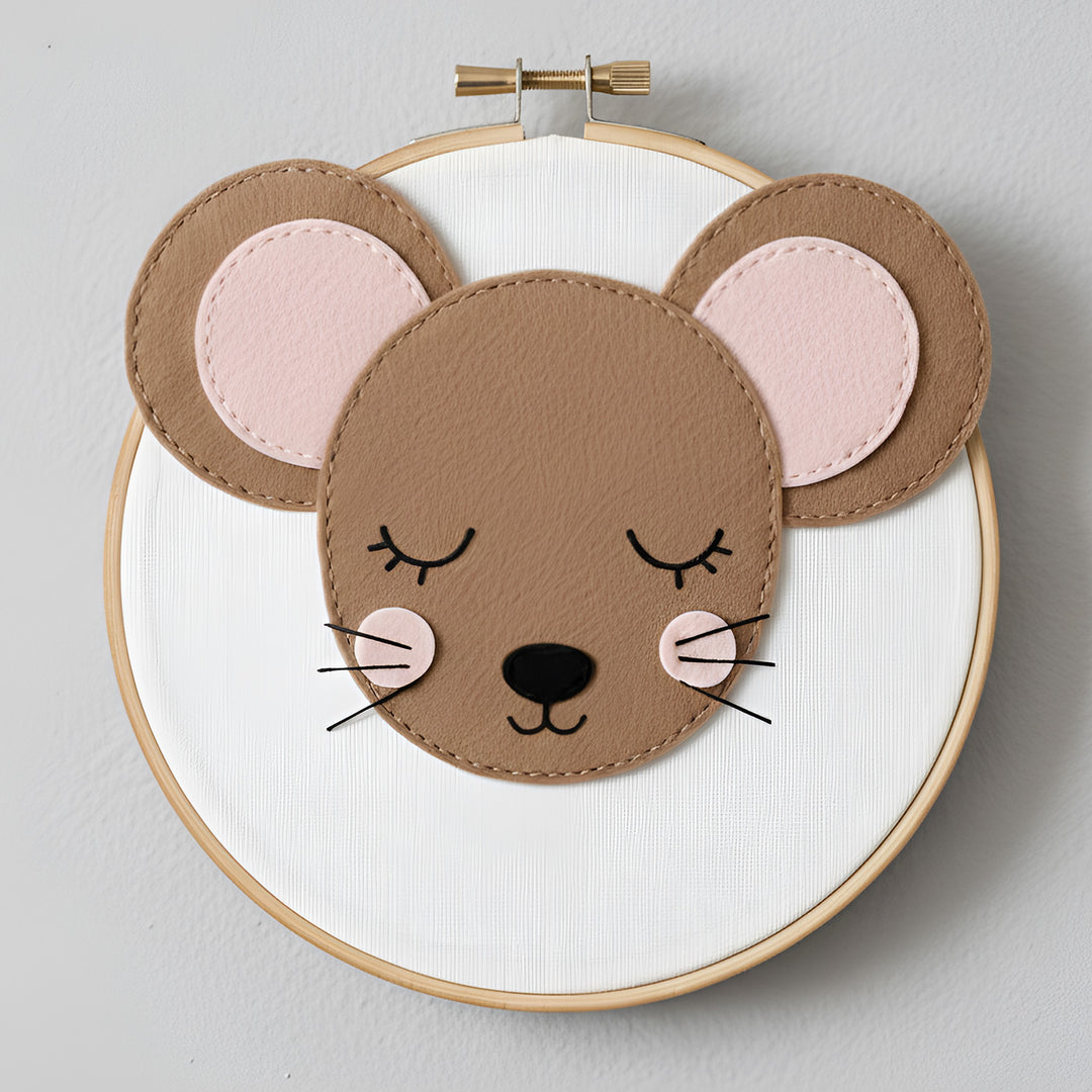 Handmade Mouse Theme Felt Wall Hoop