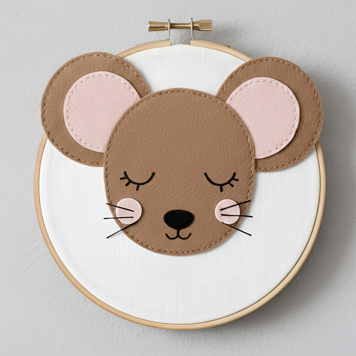 Handmade Mouse Theme Felt Wall Hoop
