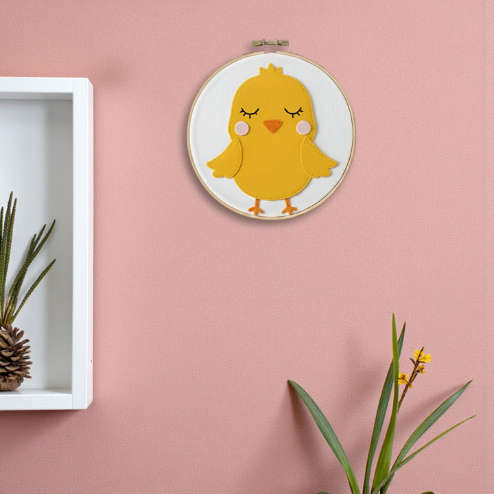Handmade Chick Theme Felt Wall Hoop
