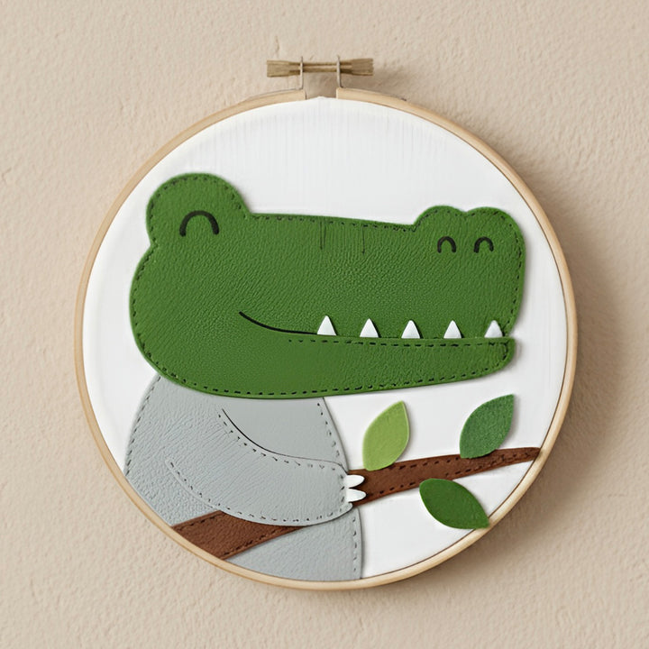Handmade Alligator Theme Felt Wall Hoop