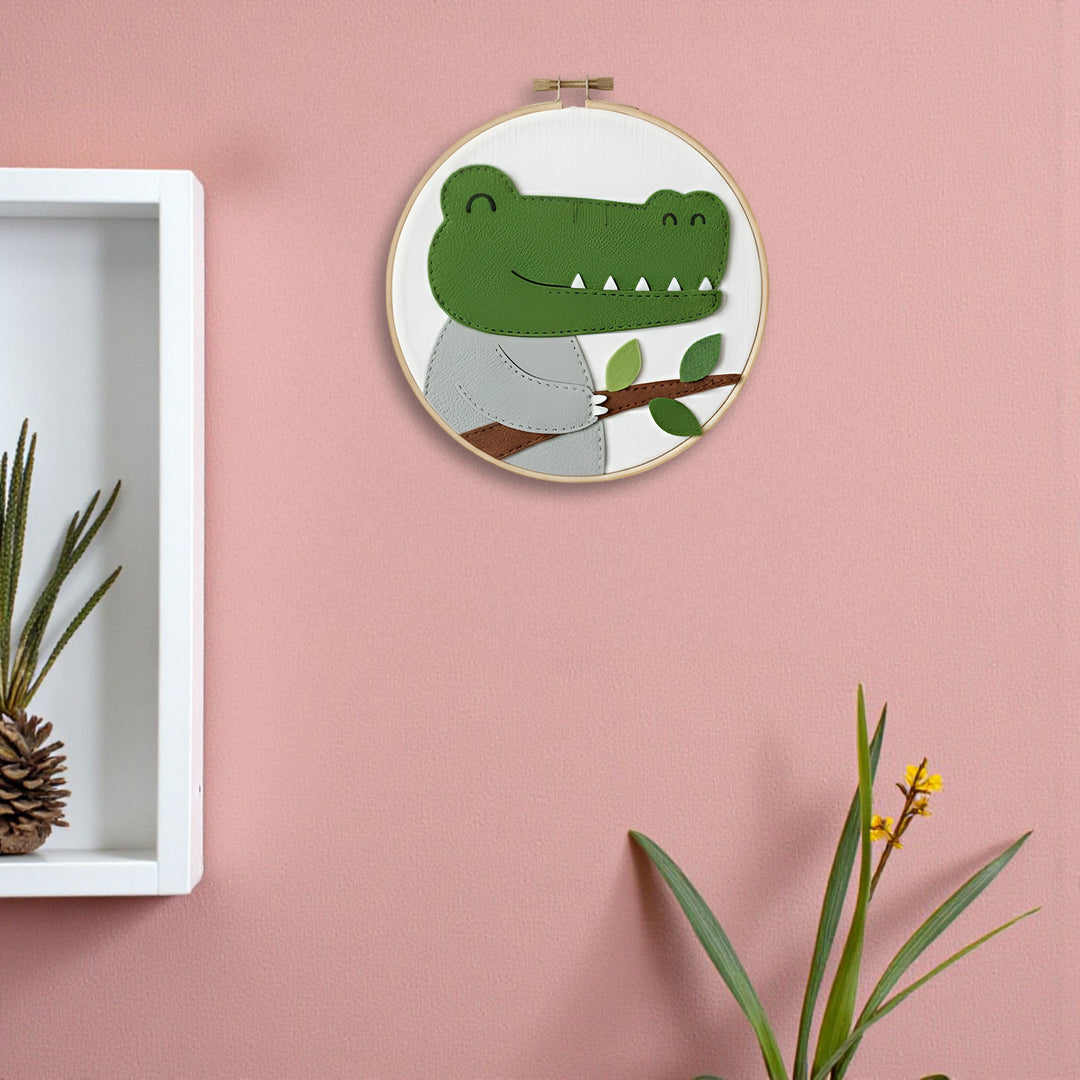 Handmade Alligator Theme Felt Wall Hoop