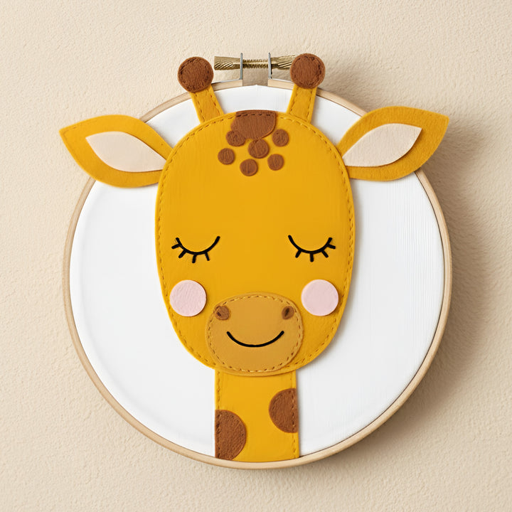 Handmade Giraffe Theme Felt Wall Hoop
