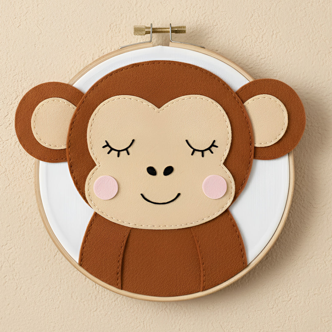 Handmade Monkey Theme Felt Wall Hoop