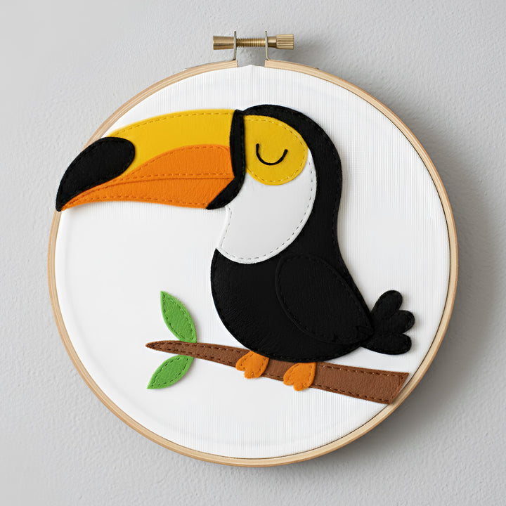 Handmade Toucan Theme Felt Wall Hoop