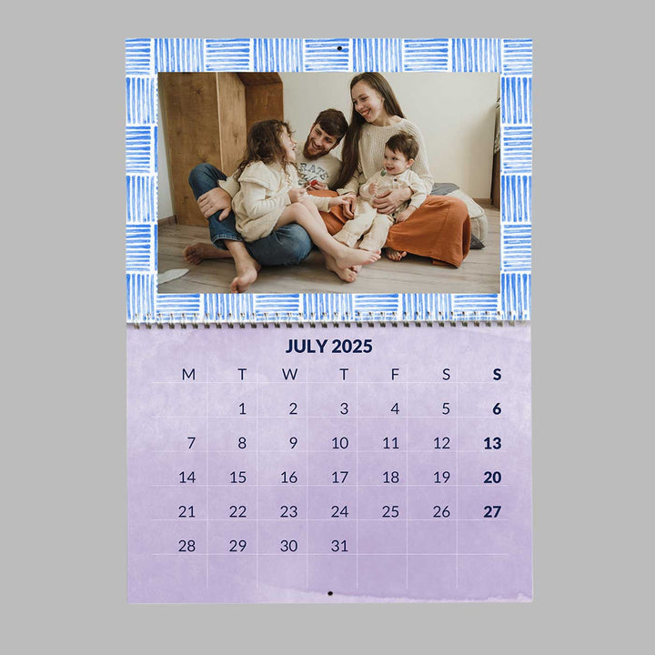 Photo Personalized Landscape Glossy Finish 2025 Wall Calendar