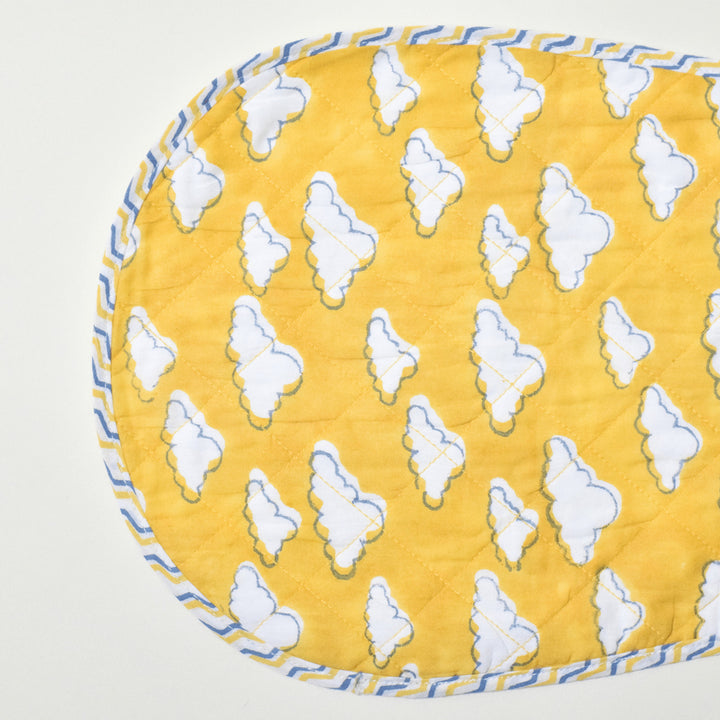 Block Printed Dreams Afloat Burp Cloth