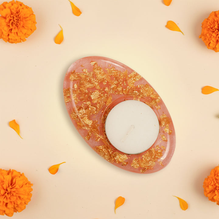 Handmade Decorative Oval Resin Tealight Holder