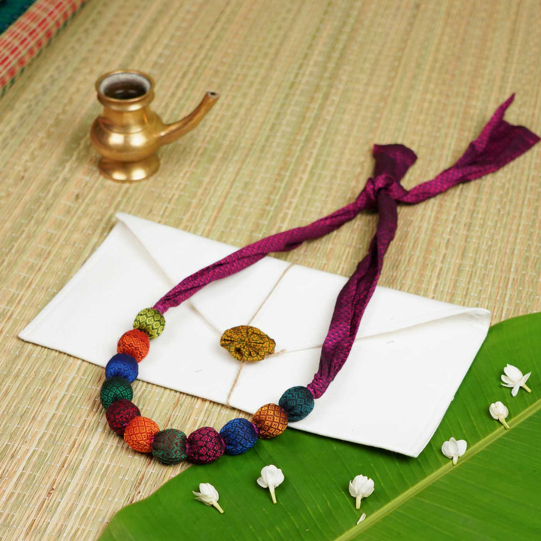 Handmade Multicolor Classic Khunn Fabric Cotton Necklace