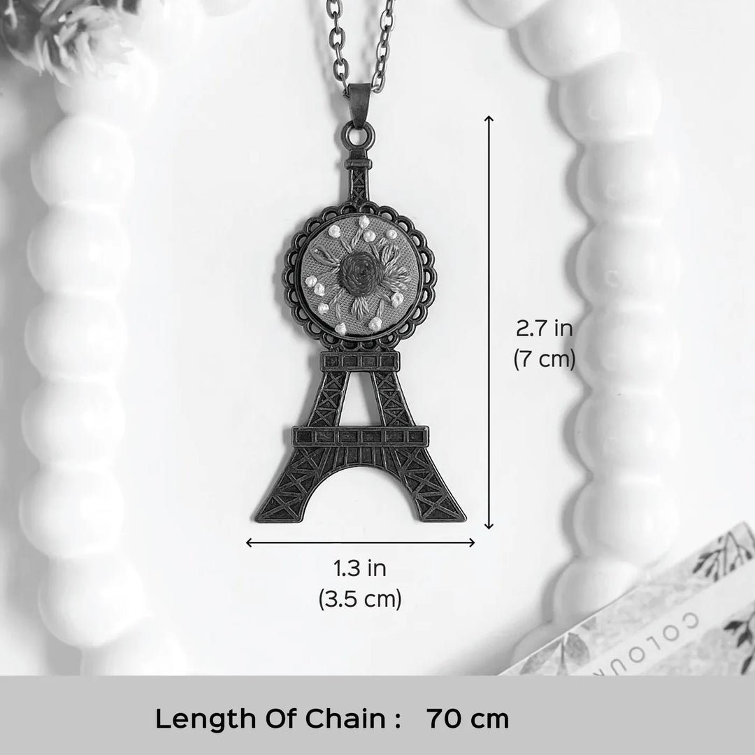 Hand Embroidered Love In Loops Antique Finish Necklace