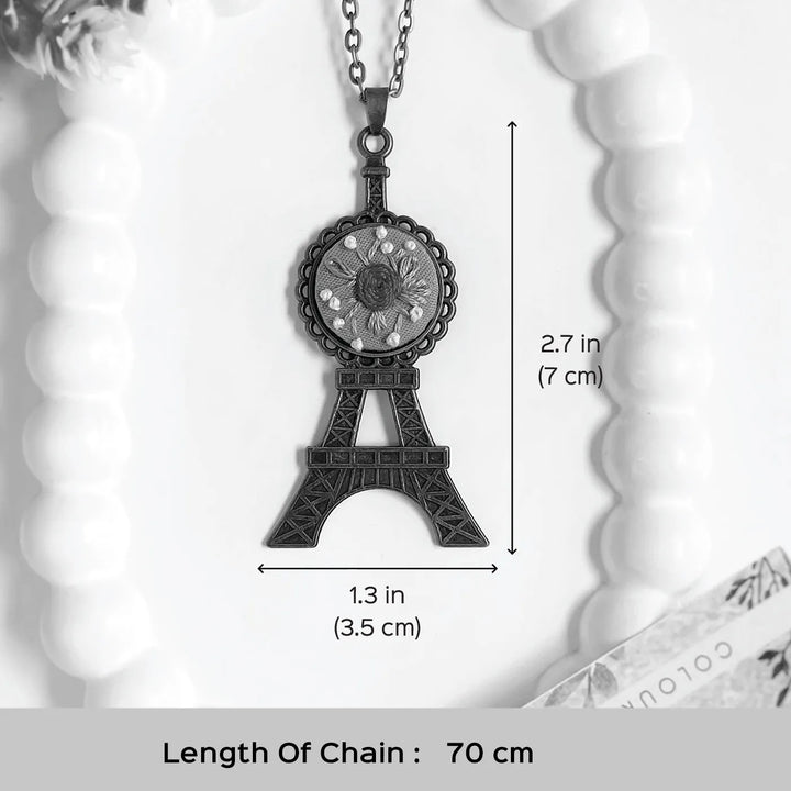 Hand Embroidered Love In Loops Antique Finish Necklace