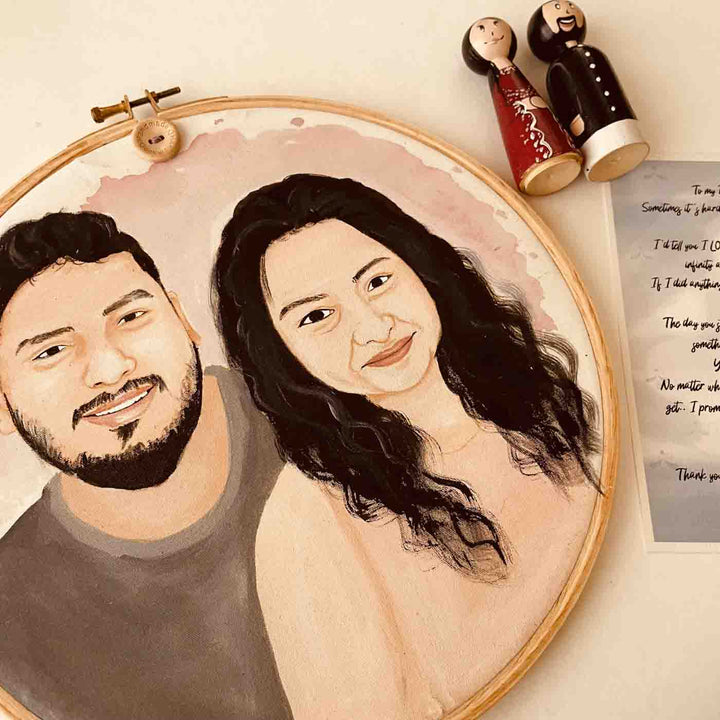 Photo Caricature Round Hoop Frame
