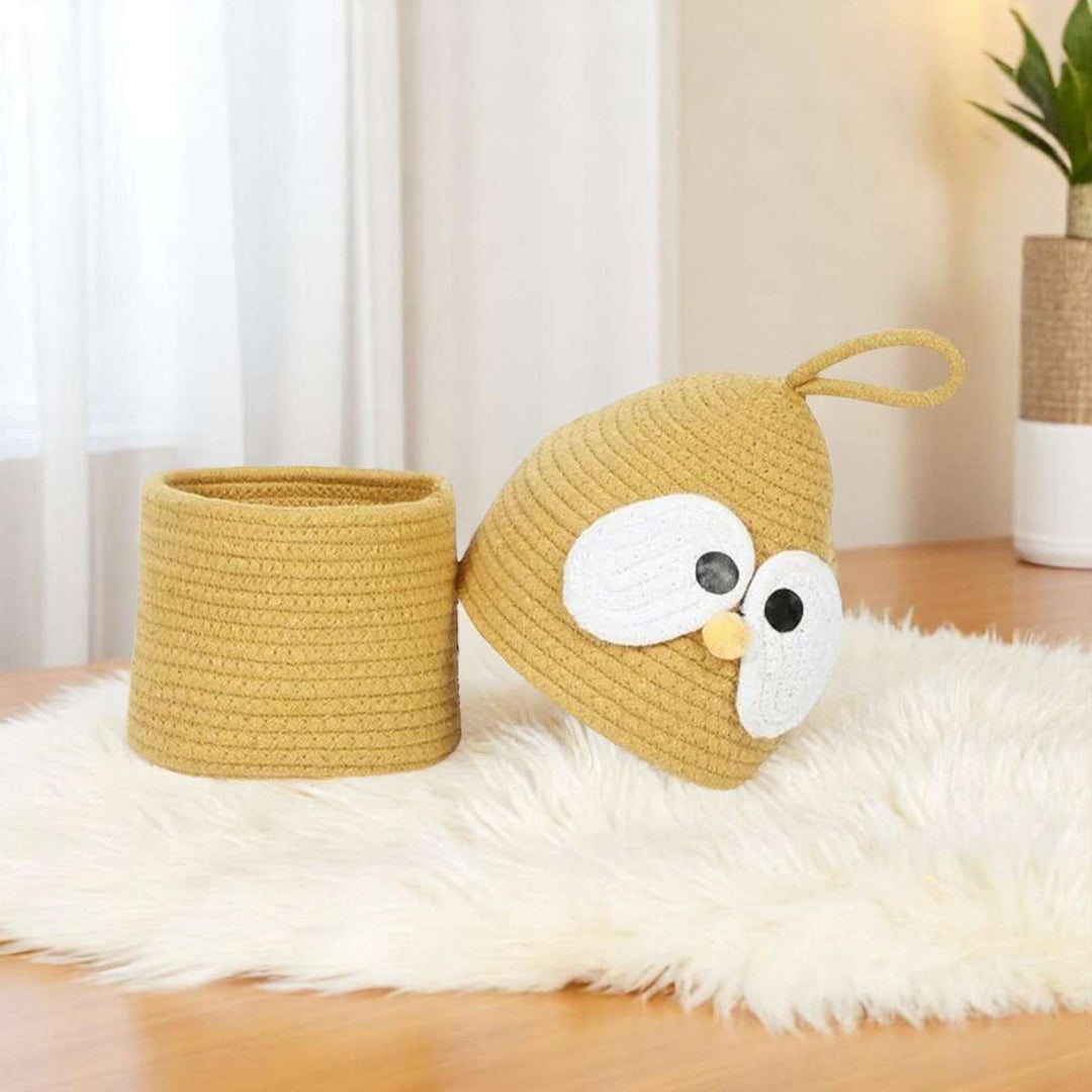 Cute Multipurpose Coil Basketry Handmade Foldable Cotton Rope Baskets For Kids