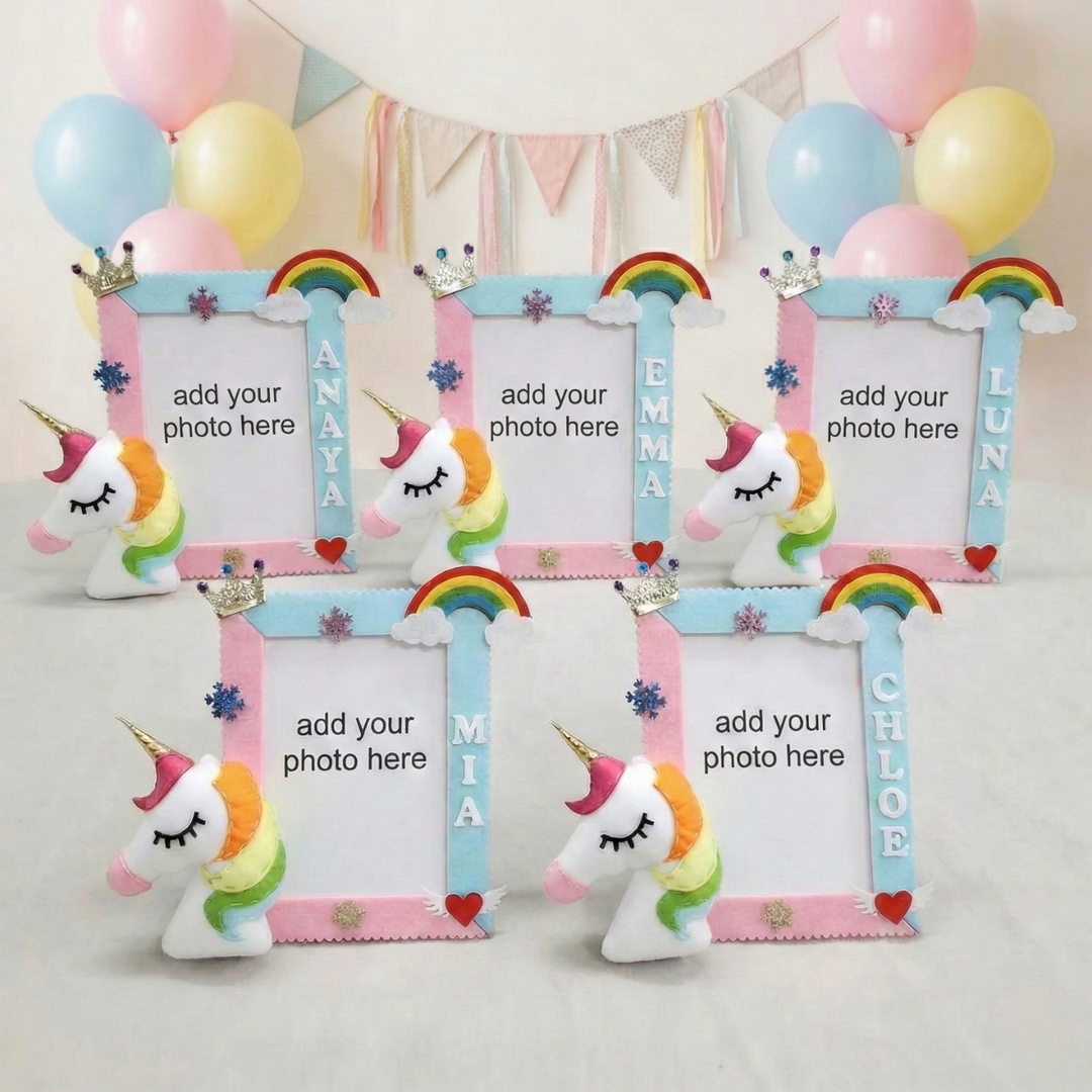 Personalized Unicorn Theme Felt Photo Frame