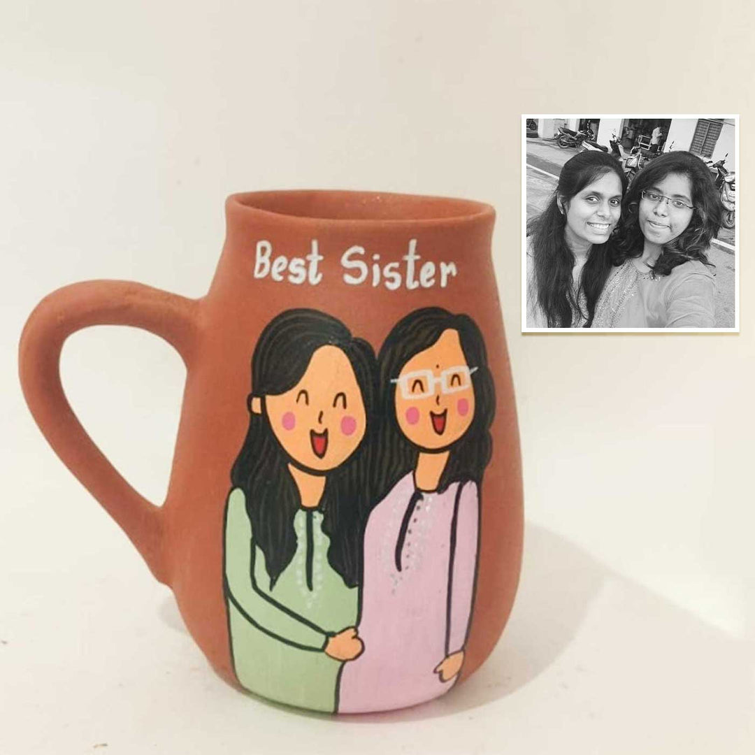 Personalised Terracotta Mugs with Photo Based Caricatures