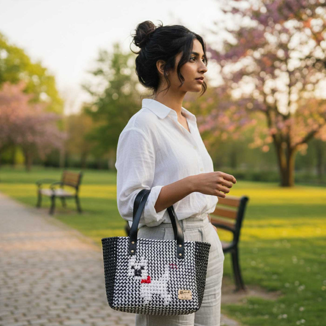 Black Puppy Mukhya Knot Handmade Koodai Tote Bag