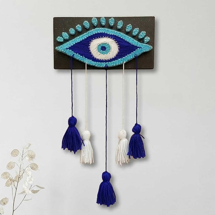 Handmade String Art Evil Eye Theme Wooden Wall Decor
