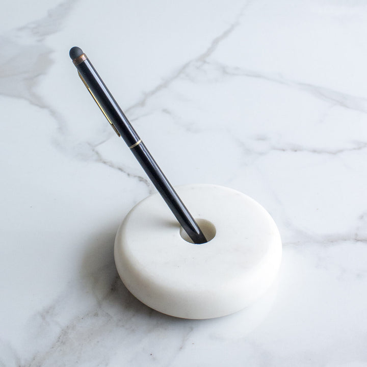 Indian Marble Round Pen Holder