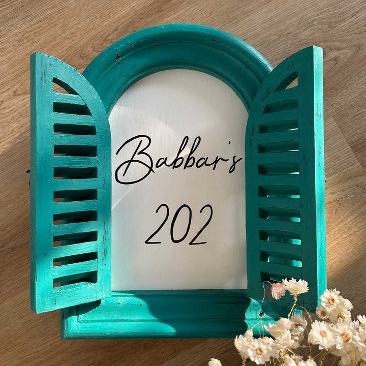 Arched Vintage Window Nameboard