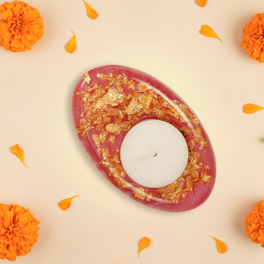 Handmade Decorative Oval Resin Tealight Holder