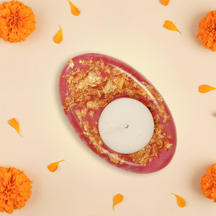 Handmade Decorative Oval Resin Tealight Holder