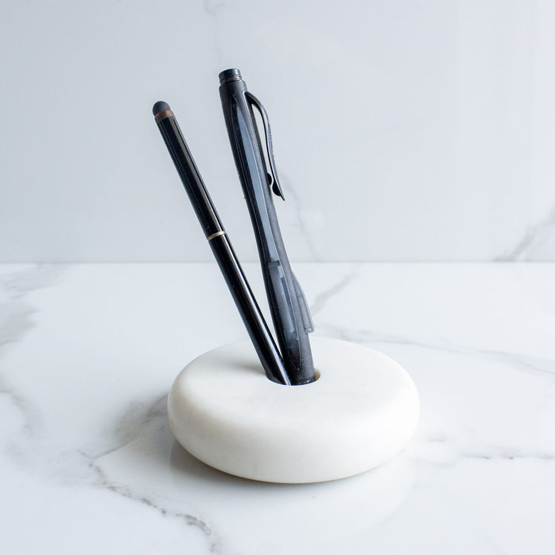 Indian Marble Round Pen Holder