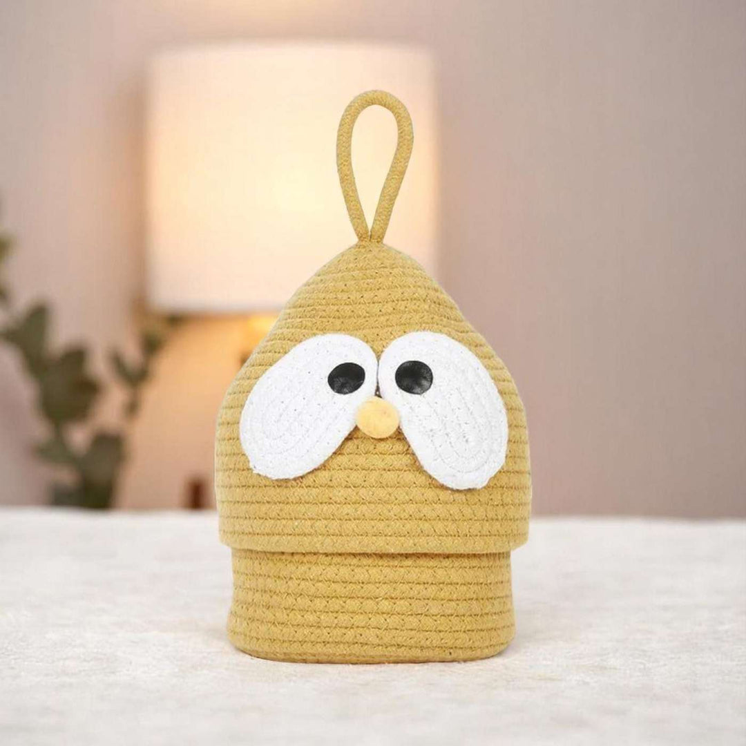 Cute Multipurpose Coil Basketry Handmade Foldable Cotton Rope Baskets For Kids