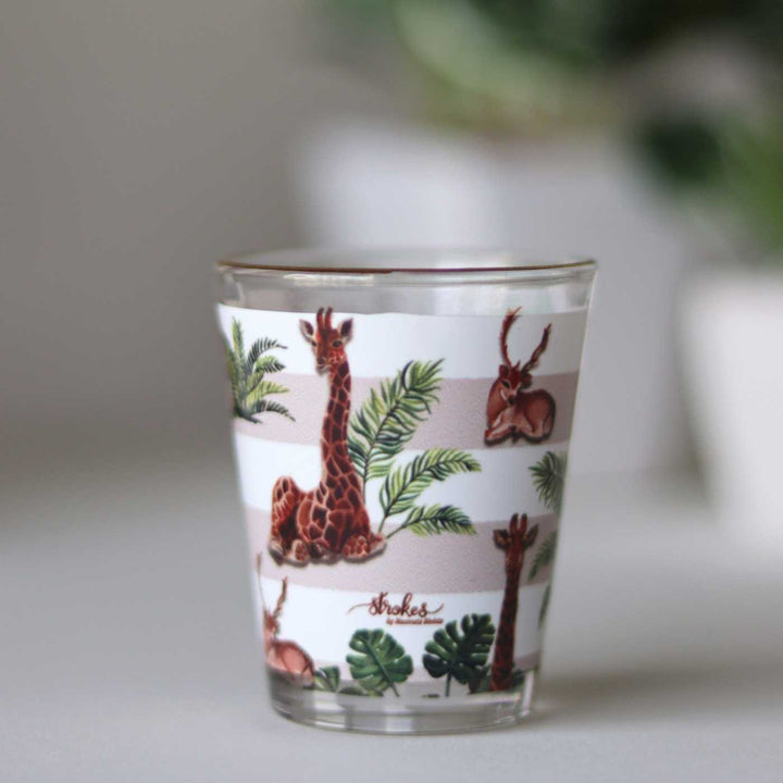 Gold Rim Animal Print Shot Glasses I Set of 4