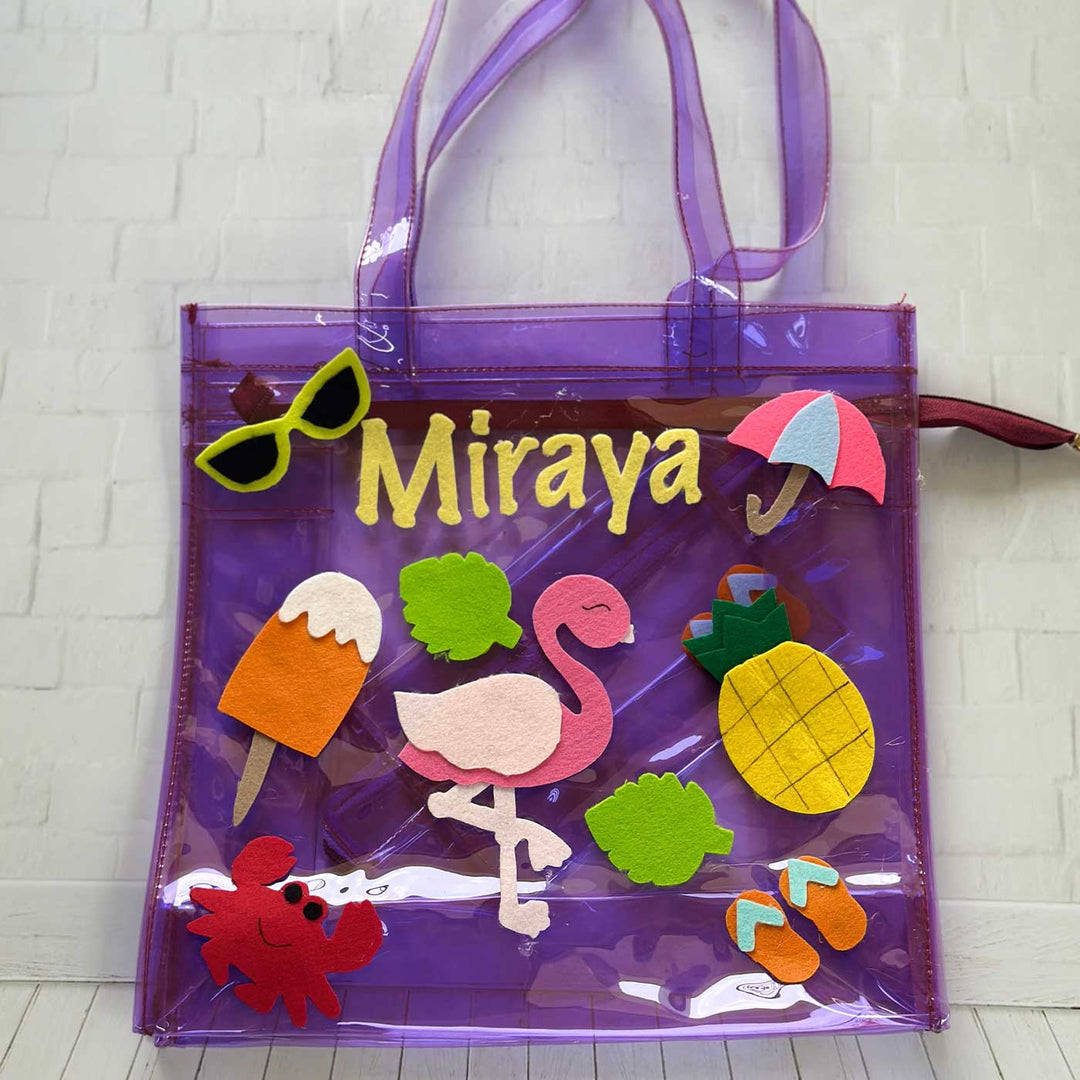 Personalized Handmade Beach Theme Kids Tote Bag