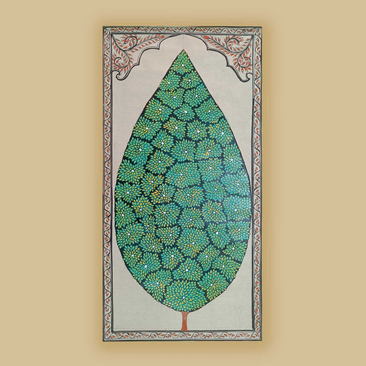 19 X 11 Inch | Handmade Tussar Silk Tree Of Life Painting