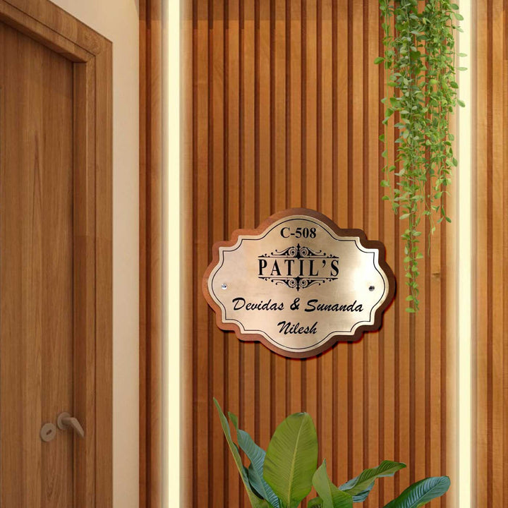 Personalized Engraved Weatherproof Elegant Copper Stainless Steel Name Plate