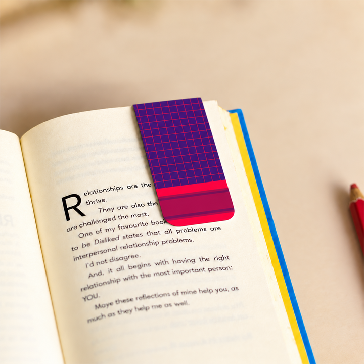 Set Of 6 | Traditional Kanchipuram Silk-Inspired Magnetic Bookmarks