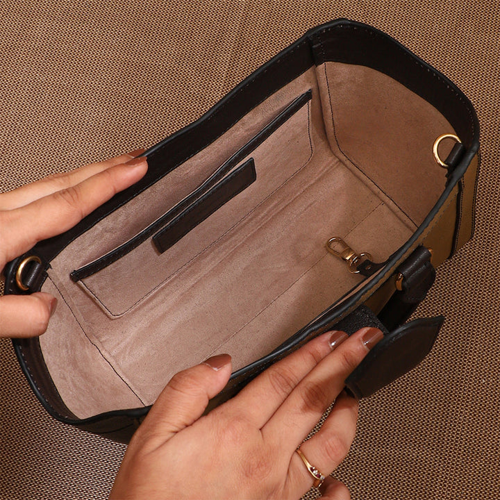Personalized Olive Brown Serena Leather Handbag
