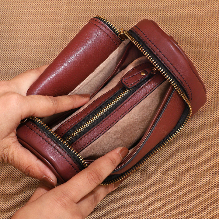 Personalized Maroon Lillie Leather Sling Bag
