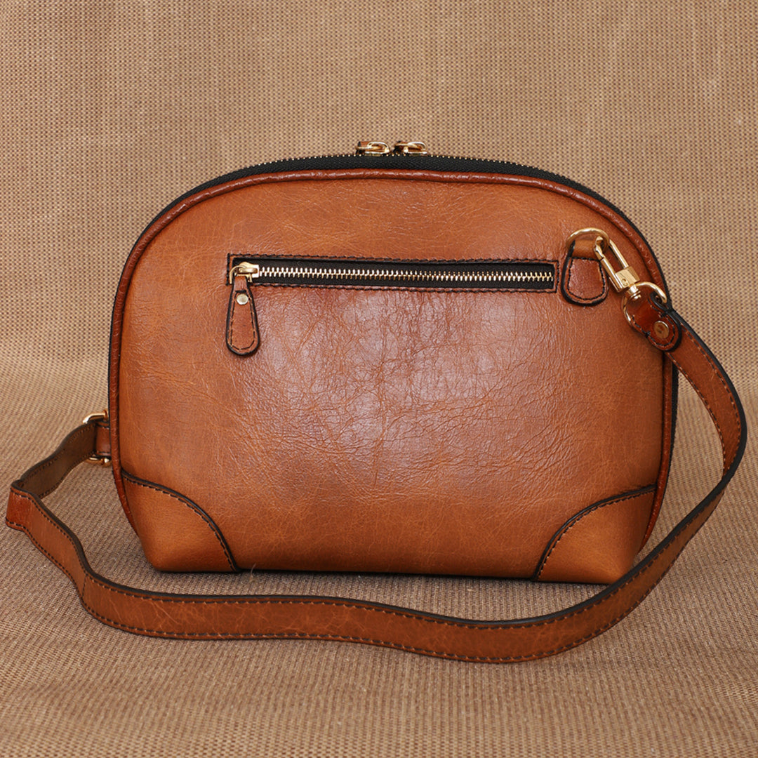 Personalized Brown Brooklyn Tall Leather Sling Bag