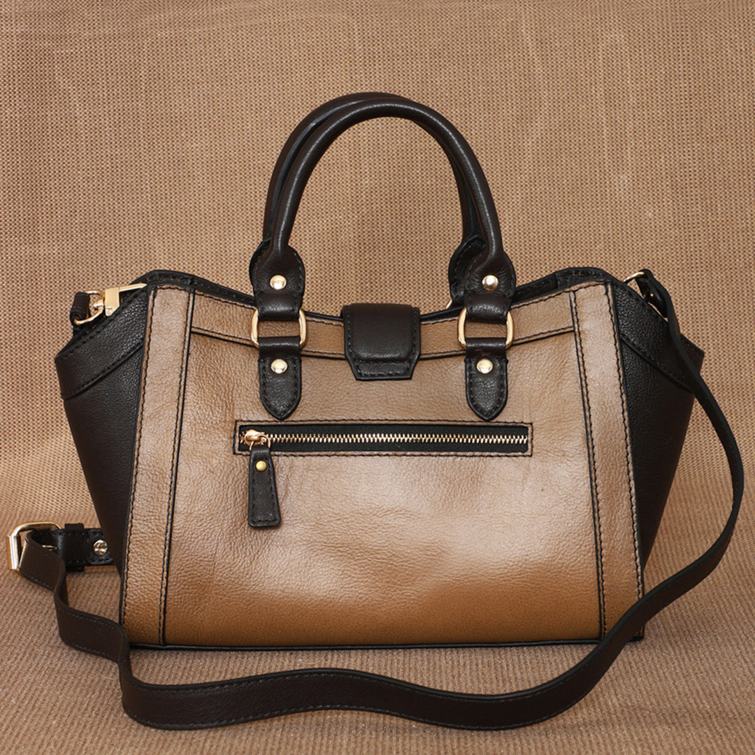 Personalized Olive Brown Serena Leather Handbag
