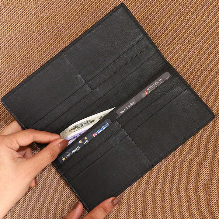Personalized Brown & Black Max Leather Card Holder